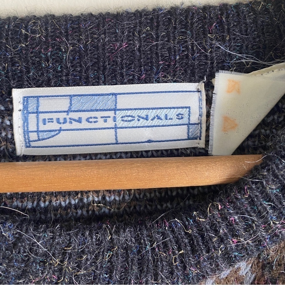 Vintage Functionals | Wool Abstract Grandpa Sweater - Picture 2 of 4